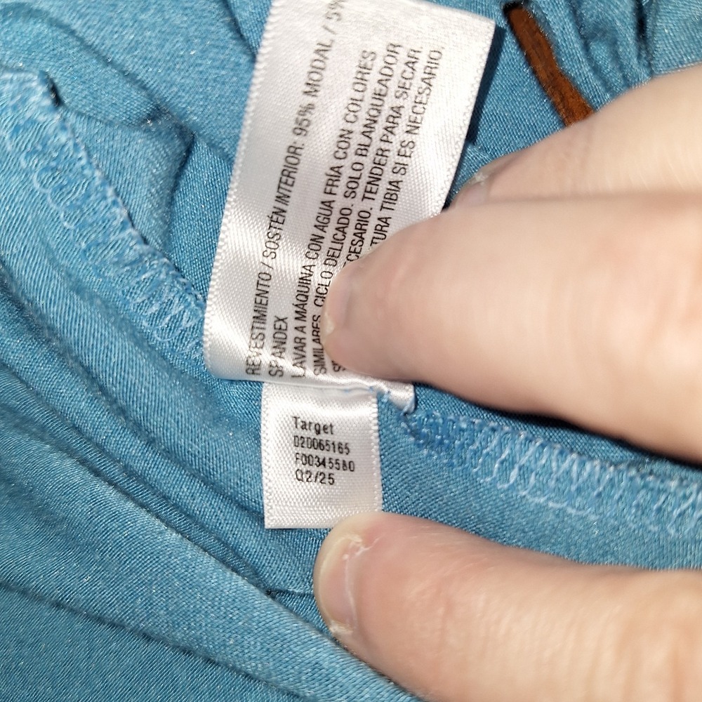 Blue Camisole White Ginkgo Leaf Pattern Criss-cross Back Strap Tank XL Auden - Picture 12 of 12